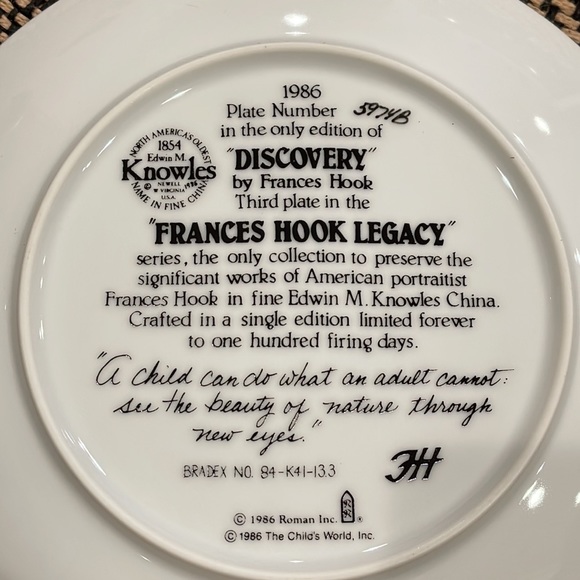 Discovery Third plate in the Frances Hook Legacy Series with Certification - Picture 6 of 7
